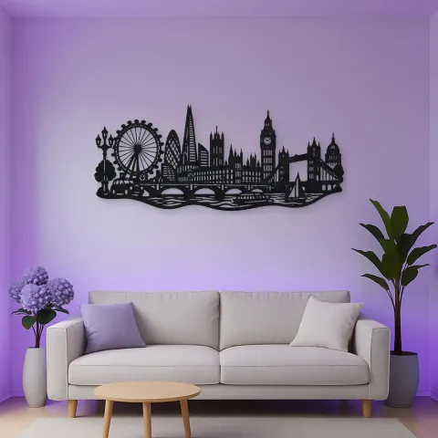 London Skyline Flow Metal Wall Art | Travel and City Wall Decor alternative Ansicht