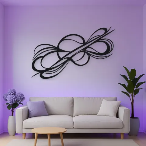 Dynamic Diagonal Flow Metal Wall Art | Modern Abstract Metal Decor alternative Ansicht