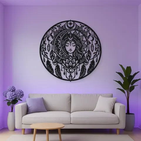 Mandala Moon Metal Wall Art | Spiritual Boho Metal Decor alternative Ansicht