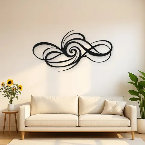 Minimal Spiral Motion Metal Wall Art | Modern Abstract Metal Decor