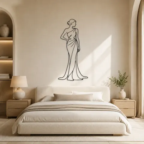 Vue alternative de Décoration murale en métal "Robe à Une Épaule" | Décor Murale Figure de Mode