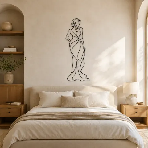 Vue alternative de Décoration murale en métal Modèle S Courbe Féminin | Décor de Figure de Mode