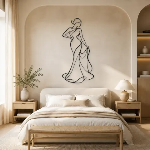 Vue alternative de Décoration murale en métal "Drapé debout" | Décor mural féminin