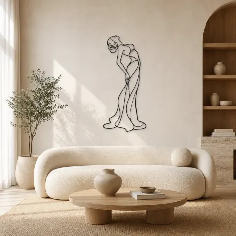 Décoration murale en métal "Standing Back Arch" | Décor mural féminin