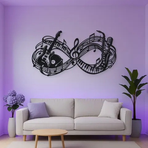 Infinite Melody Loop Metal Wall Art | Music Room Wall Decor alternative Ansicht