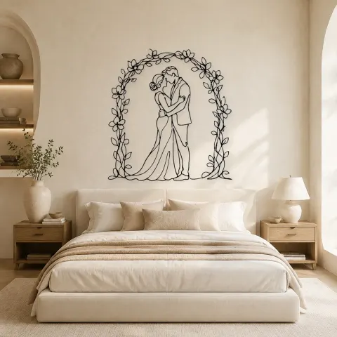Vue alternative de Silhouette d'Arche Fleurie en Métal | Décoration Couple Romantique