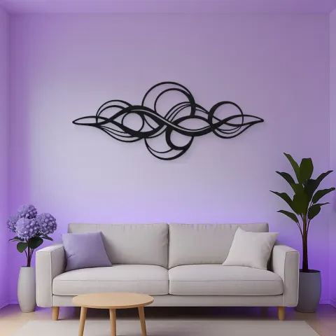 Vue alternative de Calm Horizontal Rhythm Metal Wall Art | Modern Abstract Metal Decor