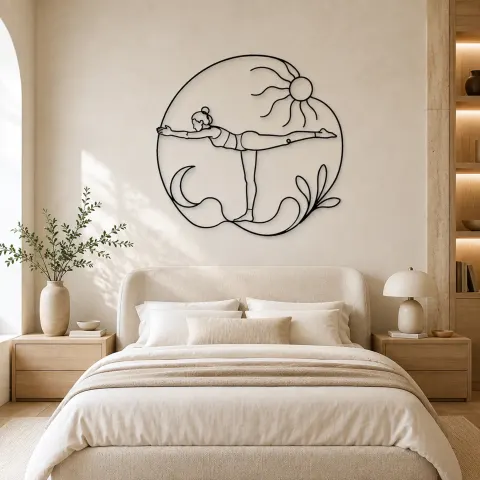 Vue alternative de Décoration murale en métal "Vol du Guerrier Trois" | Décor mural pour le yoga et la méditation