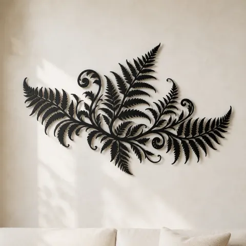Fern Frond Wave Metal Wall Art | Coastal and Nautical Wall Decor