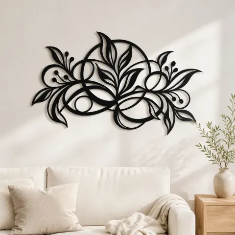 Botanical Abstract Fusion Metal Wall Art | Modern Abstract Metal Decor