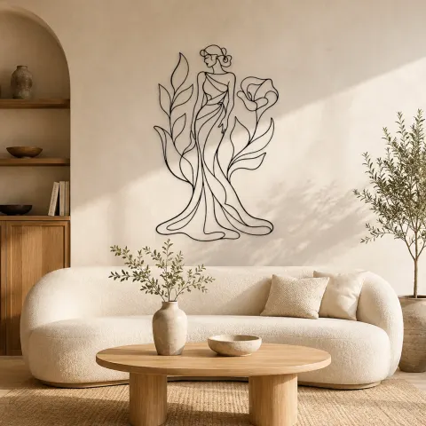 Décoration murale en métal Muse de Robe Botanique | Décor mural Femme Botanique