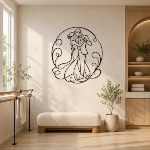 Décoration murale en métal "Première danse de mariage" | Décor romantique pour couple