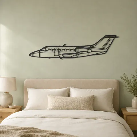 Hawker 400 Flugzeug-Silhouette Metallschild, Metallflugzeug-Silhouette, Luftfahrt-Wanddekoration, Aviator-Dekor alternative Ansicht
