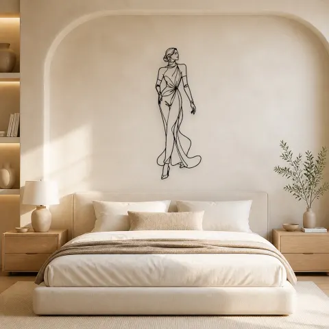 Vue alternative de Décoration murale en métal modèle de gant long | Décor mural figure de mode