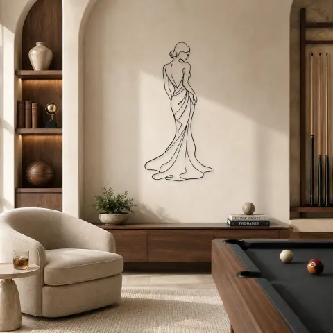 Vue alternative de Décoration murale en métal Profil Jupe Flottante | Décor mural Figure de Mode