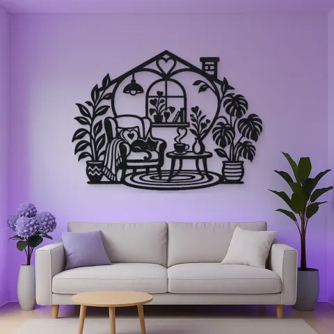 Home Sweet Heart Symbol Metal Wall Art | Cozy Home Metal Decor alternative Ansicht