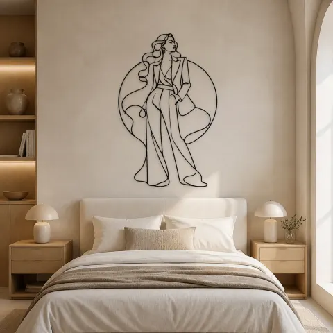 Vue alternative de Décoration murale en métal Pose de Mode en Studio | Décor Mural Figure de Mode
