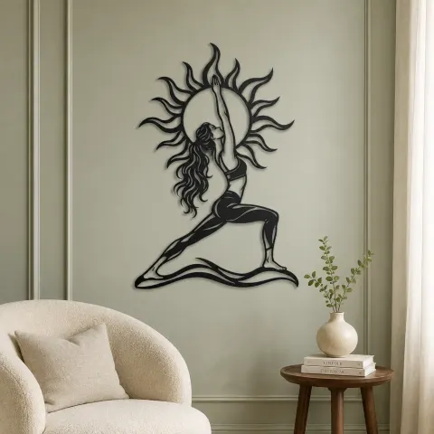 Vue alternative de Sun Salutation Metal Wall Art | Movement Silhouette Decor