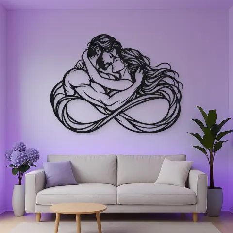 Eternal Loop Lovers Metal Wall Art | Romantic Couple Decor alternative Ansicht