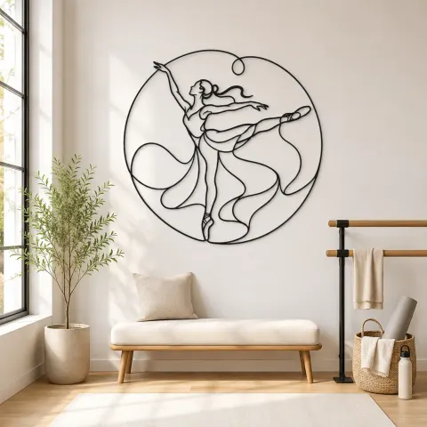 Décoration murale en métal Ballet Arabesque | Décor mural silhouette de danse