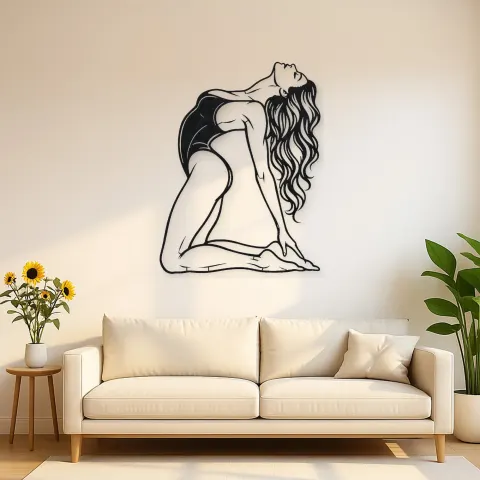 Arched Back Pose Metal Wall Art | Movement Silhouette Decor