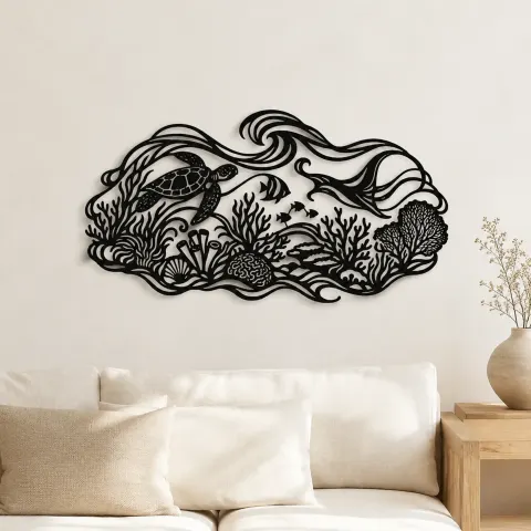 Coral Reef Rhythm Metal Wall Art | Coastal and Nautical Wall Decor