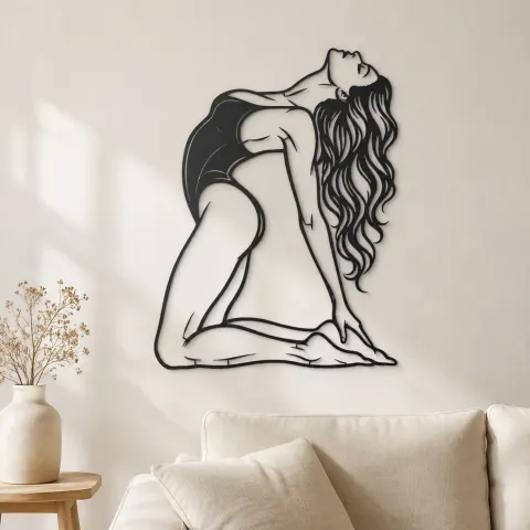 Arched Back Pose Metal Wall Art | Movement Silhouette Decor