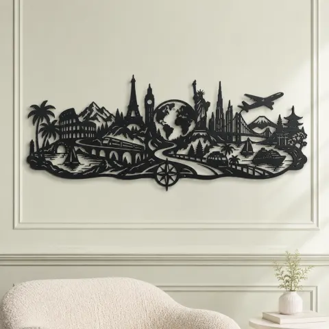 Vue alternative de Endless Wanderlust Path Metal Wall Art | Modern Abstract Metal Decor