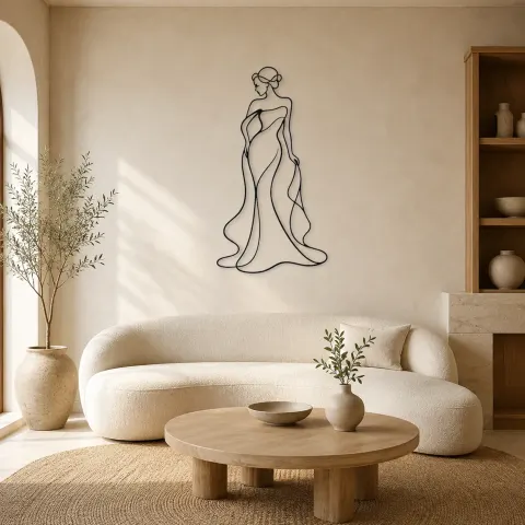 Décoration murale en métal personnalisée Muse Féminine Intemporelle | Décor mural de figure féminine