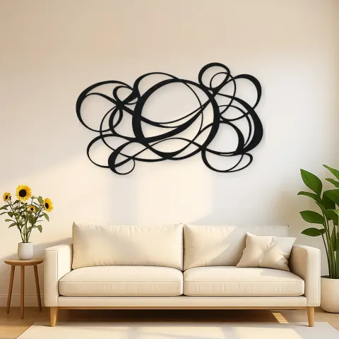 Asymmetric Circle Dance Metal Wall Art | Modern Abstract Metal Decor