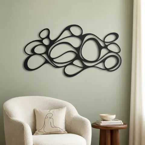Vue alternative de Organic Pebble Rhythm Metal Wall Art | Modern Abstract Metal Decor