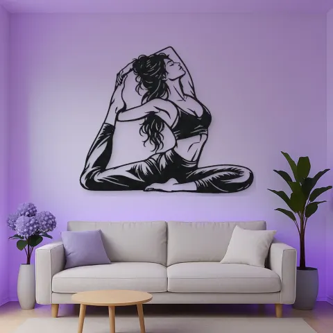Pigeon Pose Serenity Metal Wall Art | Movement Silhouette Decor alternative Ansicht