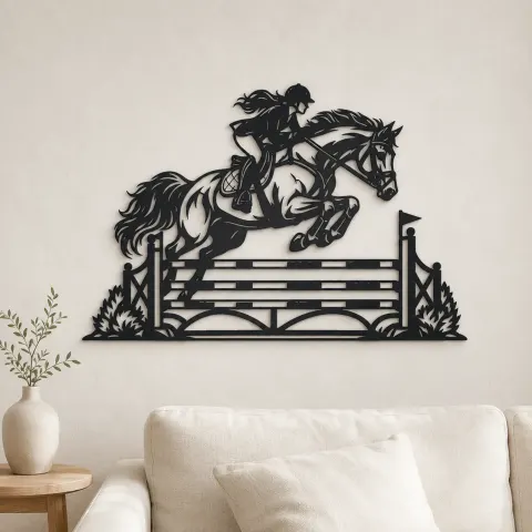 Show Jumping Moment Metal Wall Art | Equestrian Wall Decor