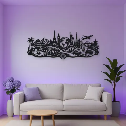 Endless Wanderlust Path Metal Wall Art | Modern Abstract Metal Decor alternative Ansicht