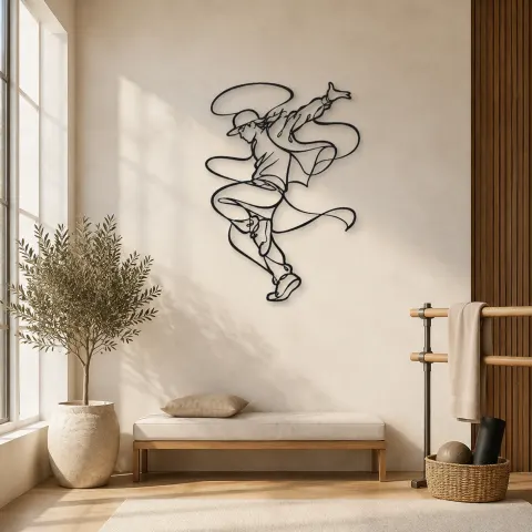 Décoration murale en métal "Pose de danse de rue" | Décor mural silhouette de danse