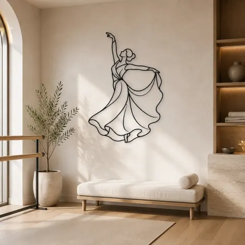 Décoration murale en métal "Stage Spotlight Dancer" | Décor mural Silhouette de Danse