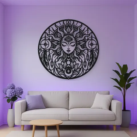 Third Eye Sun Metal Wall Art | Spiritual Boho Metal Decor alternative Ansicht