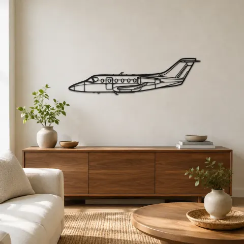 Hawker 400 Flugzeug-Silhouette Metallschild, Metallflugzeug-Silhouette, Luftfahrt-Wanddekoration, Aviator-Dekor