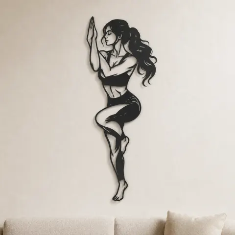 Eagle Pose Balance Metal Wall Art | Movement Silhouette Decor
