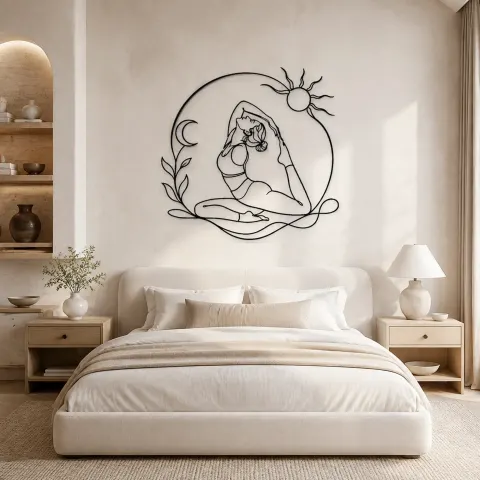 Vue alternative de Décoration murale en métal King Pigeon Arc | Décor mural pour le yoga et la méditation