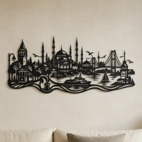 Istanbul Skyline Flow Metal Wall Art | Travel and City Wall Decor