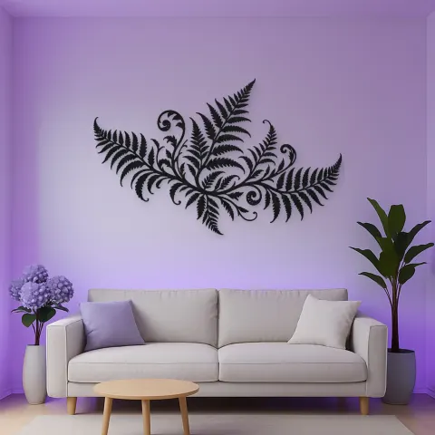 Vista alternativa de Fern Frond Wave Metal Wall Art | Coastal and Nautical Wall Decor