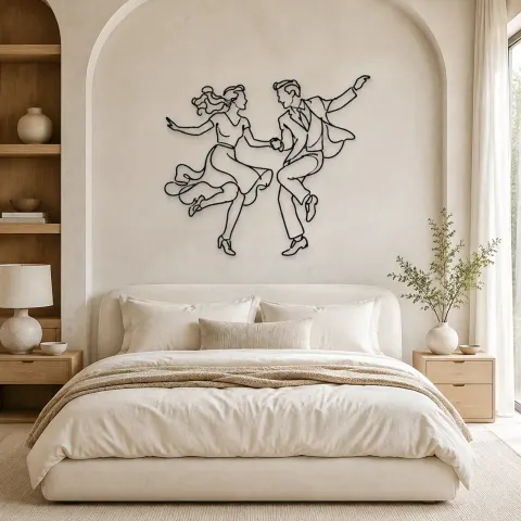 Vue alternative de Décoration murale en métal Lindy Hop Pair | Décor mural pour les couples dansants