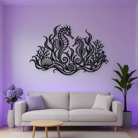 Seahorse Garden Metal Wall Art | Coastal and Nautical Wall Decor alternative Ansicht