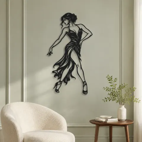 Vue alternative de Tango Solo Figure Metal Wall Art | Movement Silhouette Decor