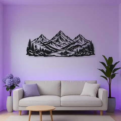Three Peak Horizon Metal Wall Art | Nature Silhouette Decor alternative Ansicht