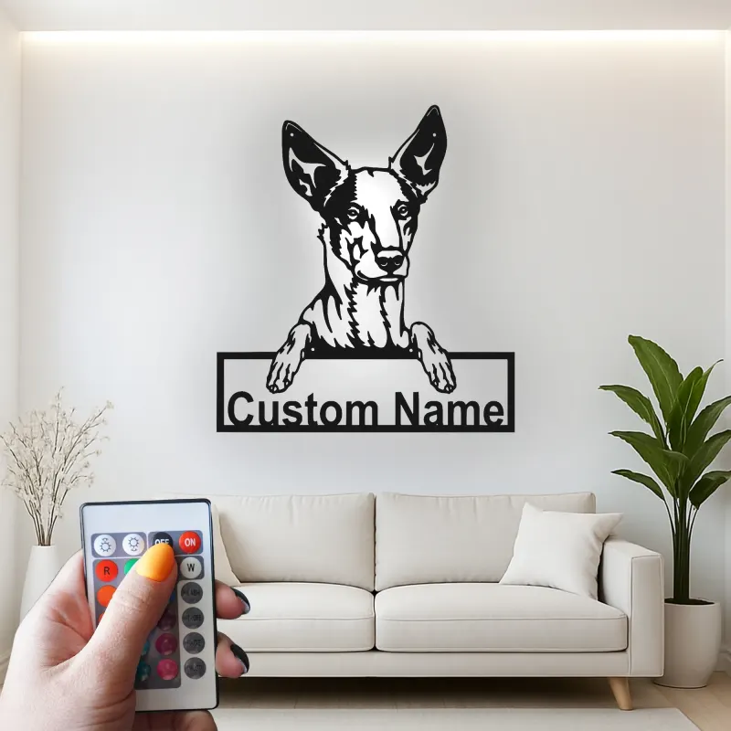 Custom German Shepherd Led Light Metal Wall Art Personalized Dog Lover Gift Living Room Pet Decor 5