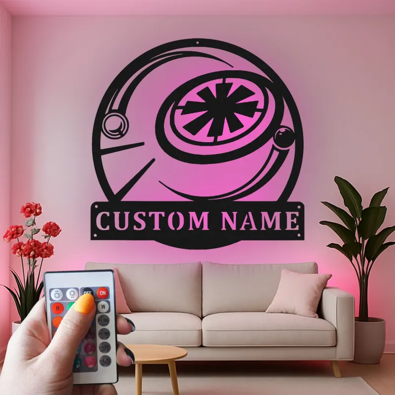Panneau en métal LED de billard personnalisé | Décoration de salle de jeux 9-Ball personnalisée | Art mural de joueur de billard éclairé | Cadeau unique pour passionné de billard