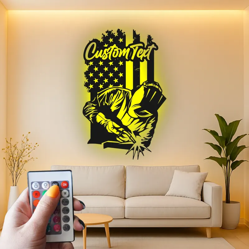 Cartel de metal LED personalizado para entusiastas de la soldadura, regalo para decoraciones de garaje o taller