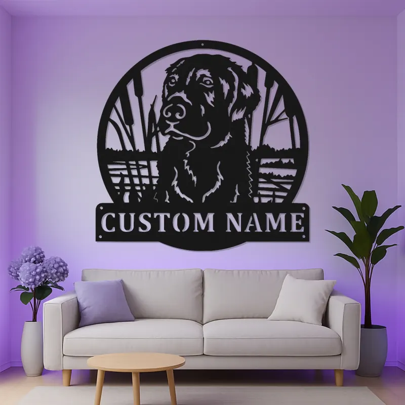 Custom Labrador Retriever Sign | LED Light Metal Wall Art | Personalized Dog Lover Gift | Realistic Pet Portrait Home Decor